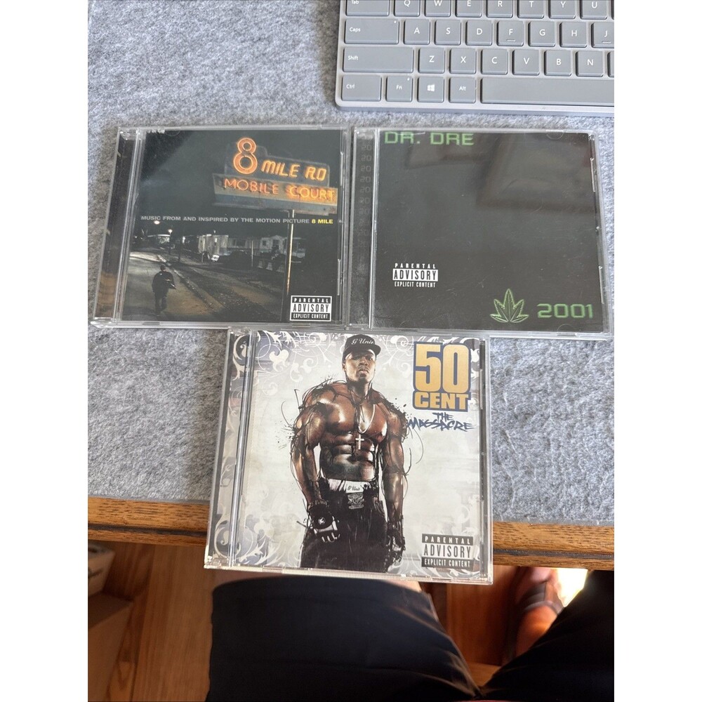 Hip Hop R&B 3 CD Lot- Eminem 8 Mile Soundtrack, 50 Cent, Dr Dre